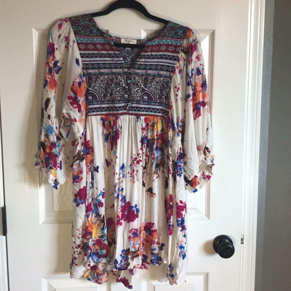 Umgee floral tunic dress size large